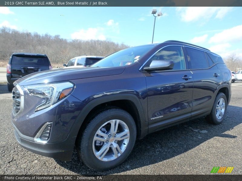 Blue Steel Metallic / Jet Black 2019 GMC Terrain SLE AWD