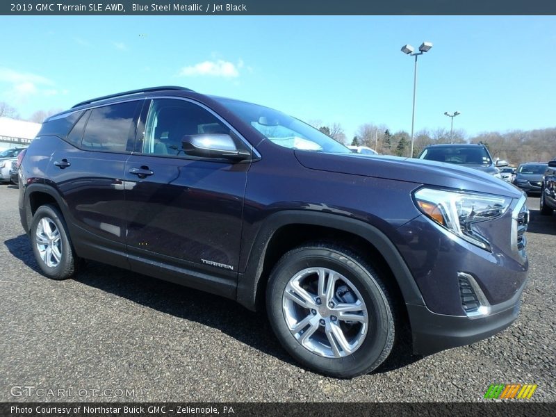 Blue Steel Metallic / Jet Black 2019 GMC Terrain SLE AWD