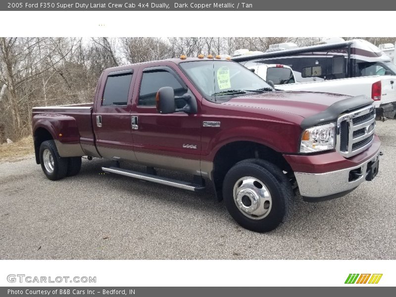 Dark Copper Metallic / Tan 2005 Ford F350 Super Duty Lariat Crew Cab 4x4 Dually