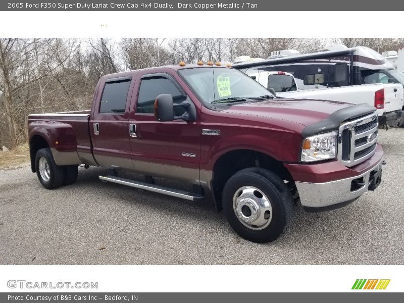 Dark Copper Metallic / Tan 2005 Ford F350 Super Duty Lariat Crew Cab 4x4 Dually