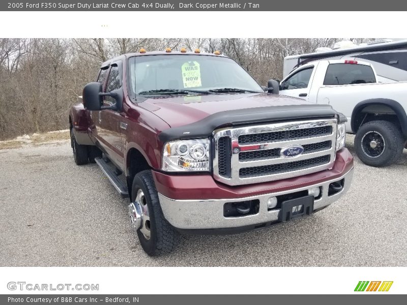 Dark Copper Metallic / Tan 2005 Ford F350 Super Duty Lariat Crew Cab 4x4 Dually