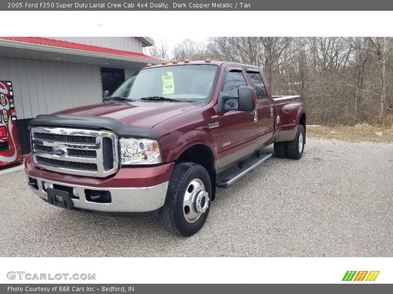 Dark Copper Metallic / Tan 2005 Ford F350 Super Duty Lariat Crew Cab 4x4 Dually
