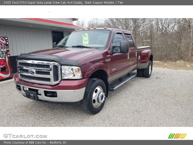 Dark Copper Metallic / Tan 2005 Ford F350 Super Duty Lariat Crew Cab 4x4 Dually
