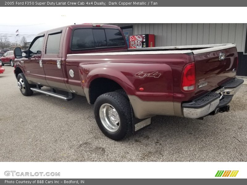 Dark Copper Metallic / Tan 2005 Ford F350 Super Duty Lariat Crew Cab 4x4 Dually