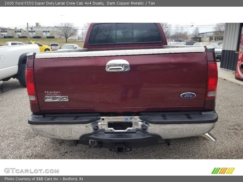 Dark Copper Metallic / Tan 2005 Ford F350 Super Duty Lariat Crew Cab 4x4 Dually