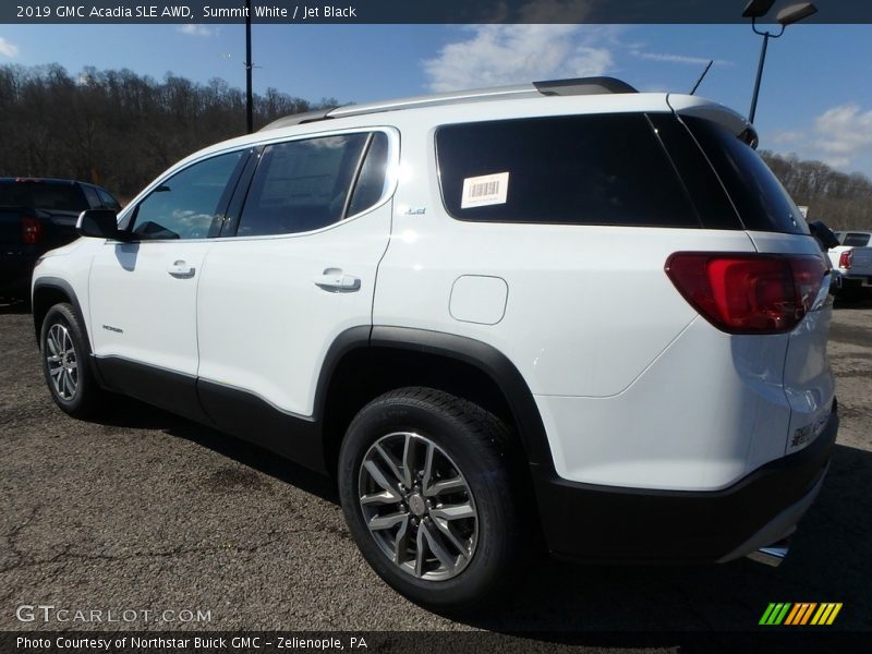 Summit White / Jet Black 2019 GMC Acadia SLE AWD
