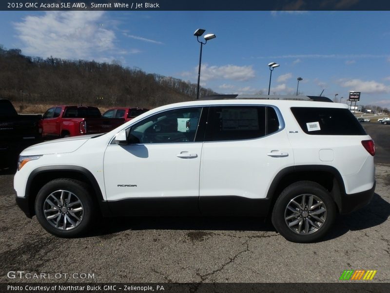 Summit White / Jet Black 2019 GMC Acadia SLE AWD