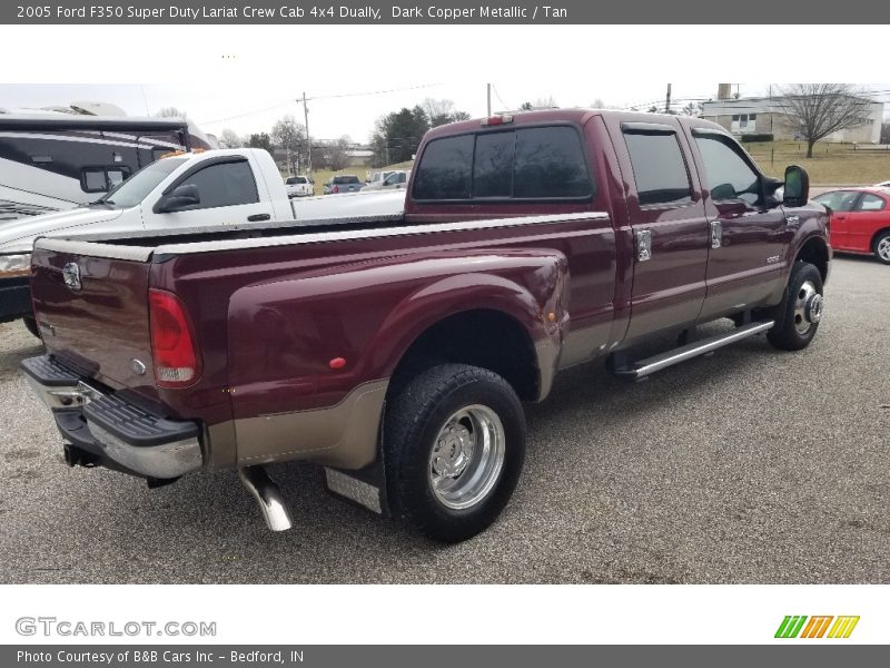 Dark Copper Metallic / Tan 2005 Ford F350 Super Duty Lariat Crew Cab 4x4 Dually