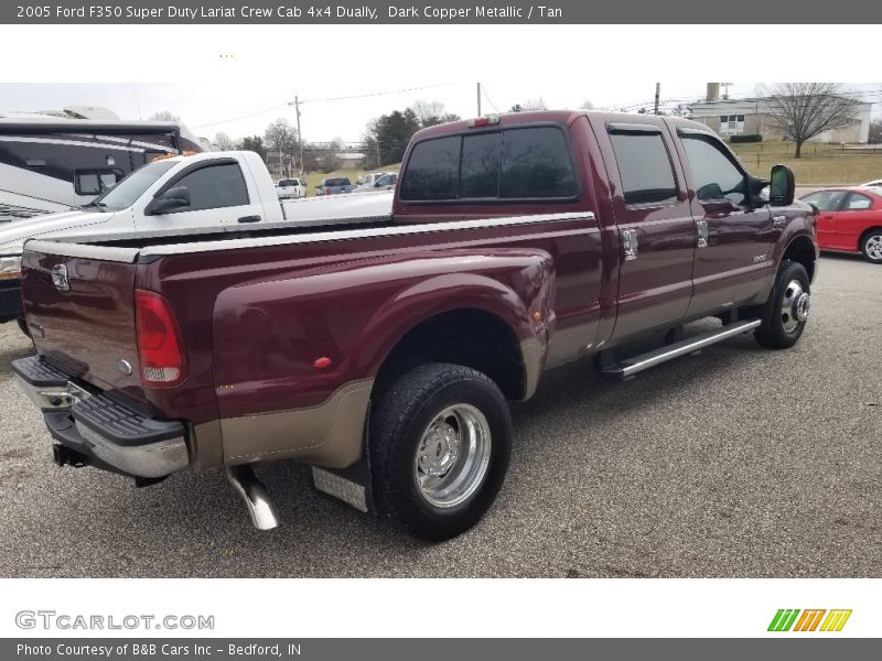 Dark Copper Metallic / Tan 2005 Ford F350 Super Duty Lariat Crew Cab 4x4 Dually