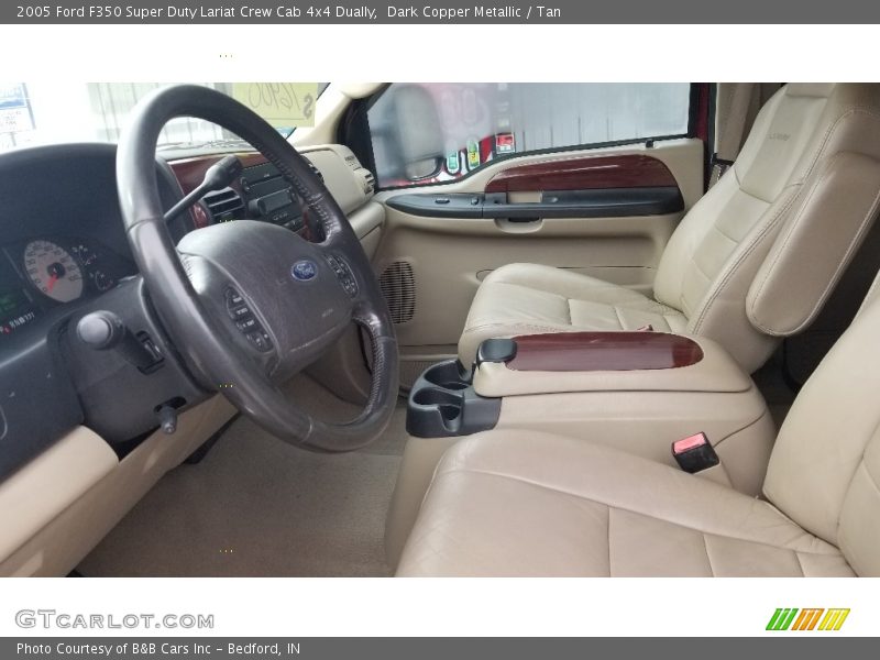 Dark Copper Metallic / Tan 2005 Ford F350 Super Duty Lariat Crew Cab 4x4 Dually