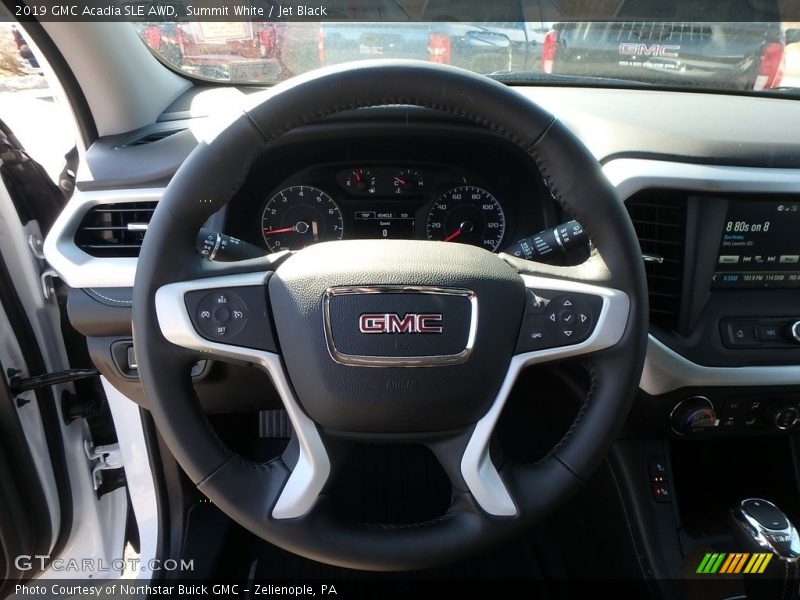 Summit White / Jet Black 2019 GMC Acadia SLE AWD