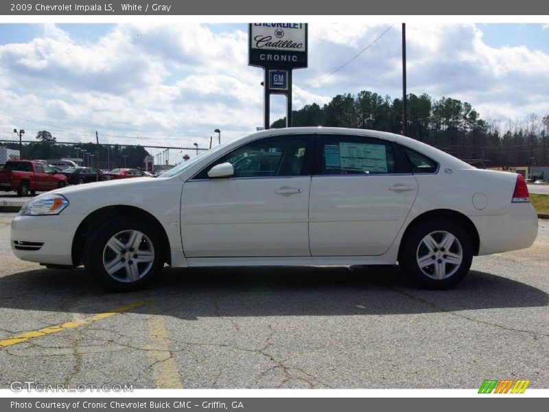 White / Gray 2009 Chevrolet Impala LS