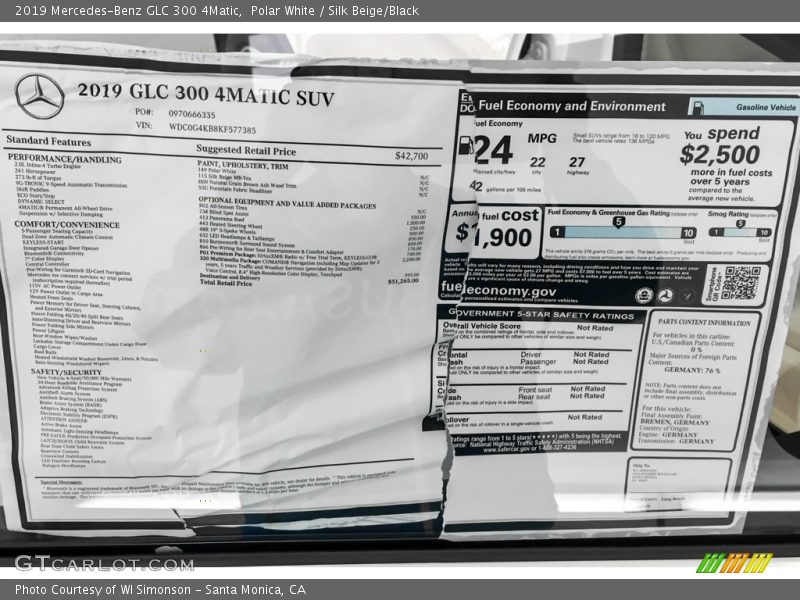 Polar White / Silk Beige/Black 2019 Mercedes-Benz GLC 300 4Matic
