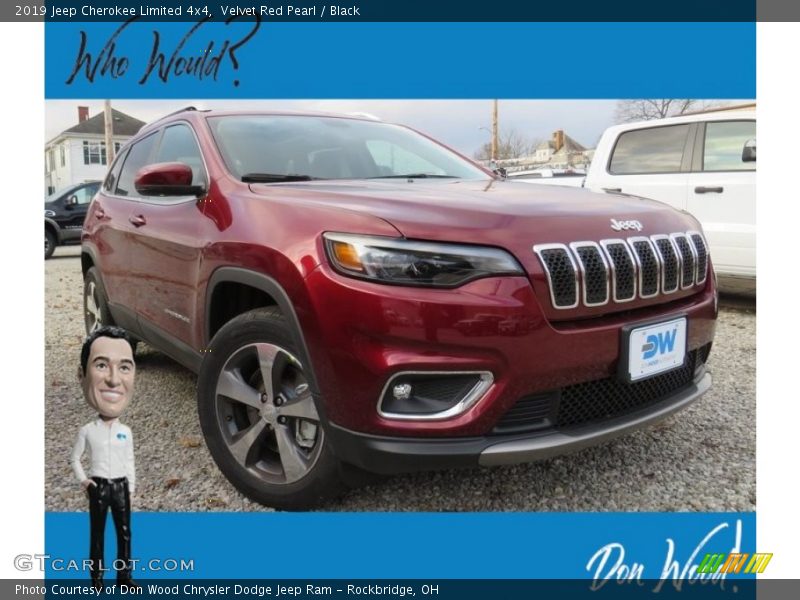 Velvet Red Pearl / Black 2019 Jeep Cherokee Limited 4x4