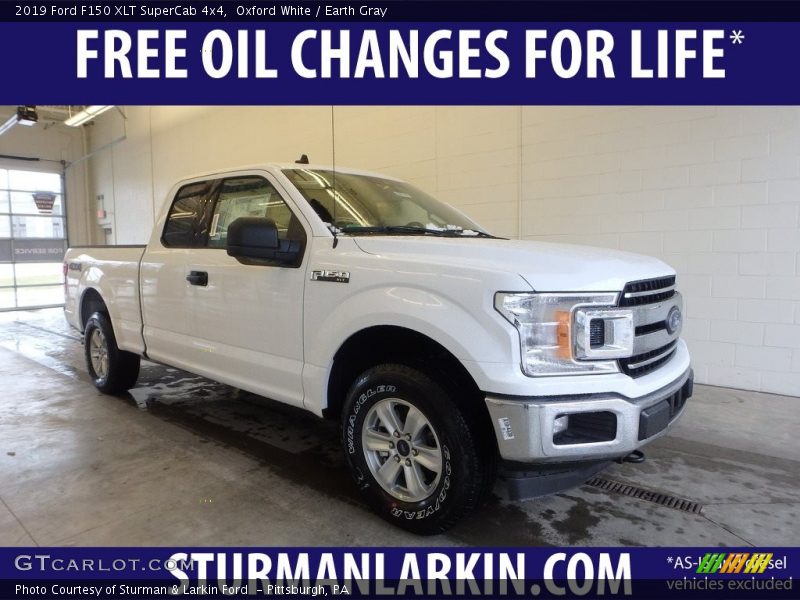 Oxford White / Earth Gray 2019 Ford F150 XLT SuperCab 4x4