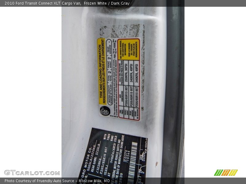 Frozen White / Dark Gray 2010 Ford Transit Connect XLT Cargo Van