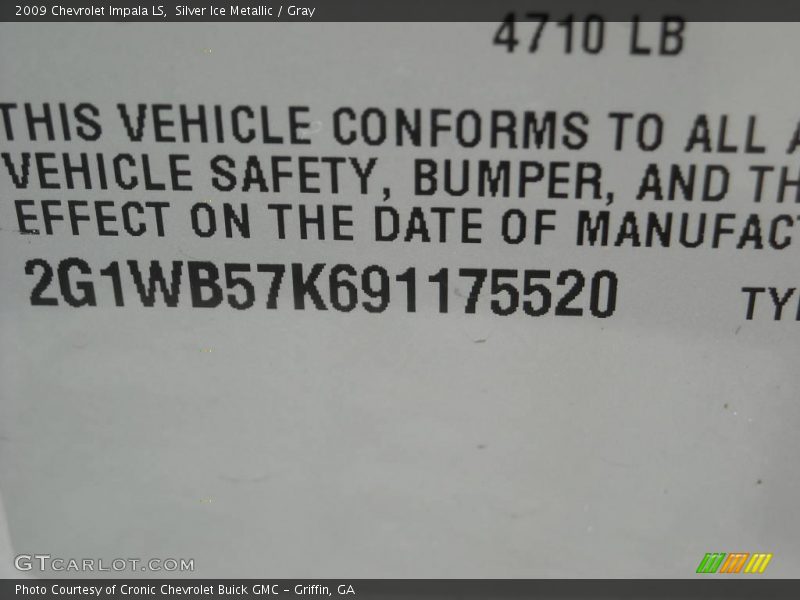 Silver Ice Metallic / Gray 2009 Chevrolet Impala LS
