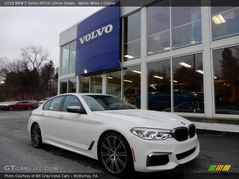 Alpine White / Cognac 2018 BMW 5 Series M550i xDrive Sedan
