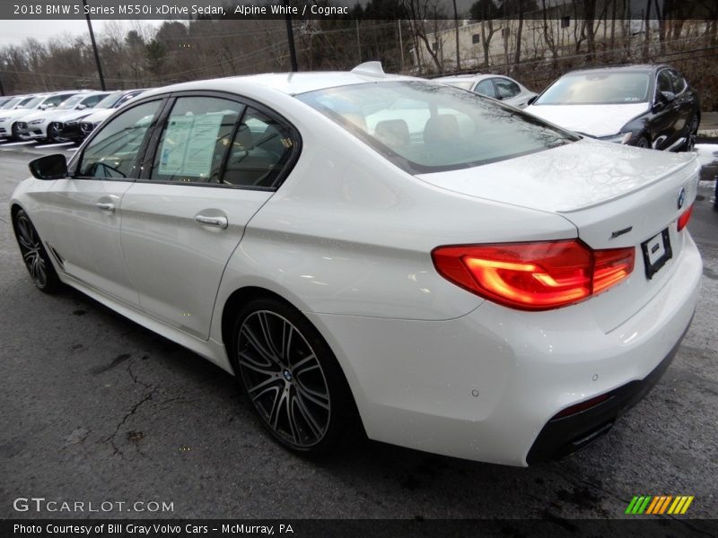 Alpine White / Cognac 2018 BMW 5 Series M550i xDrive Sedan