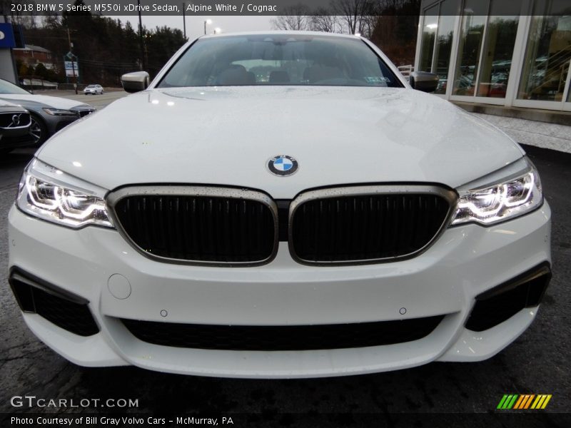 Alpine White / Cognac 2018 BMW 5 Series M550i xDrive Sedan