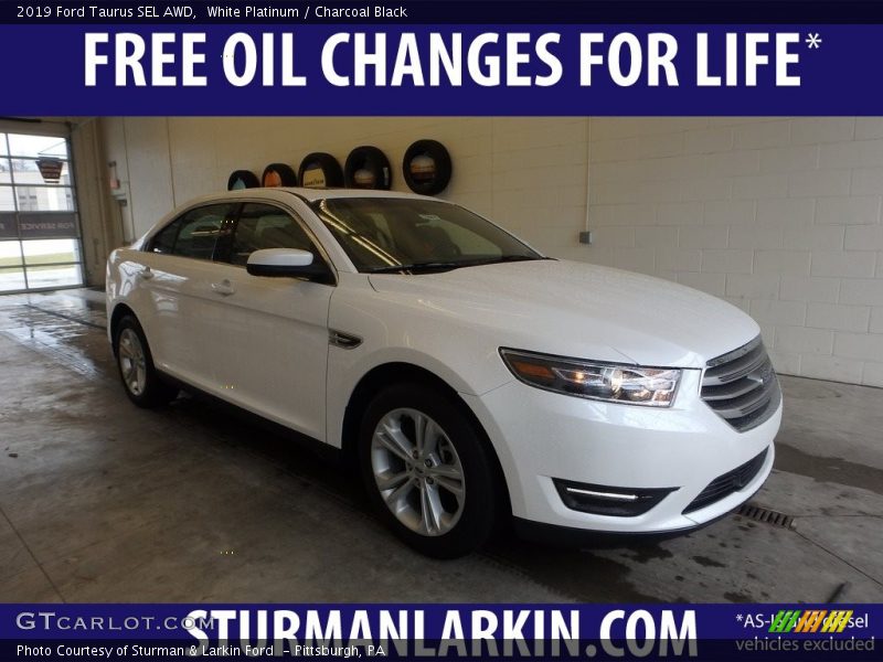 White Platinum / Charcoal Black 2019 Ford Taurus SEL AWD