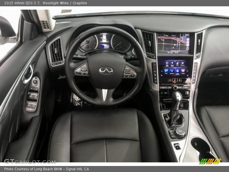 Moonlight White / Graphite 2015 Infiniti Q50 3.7