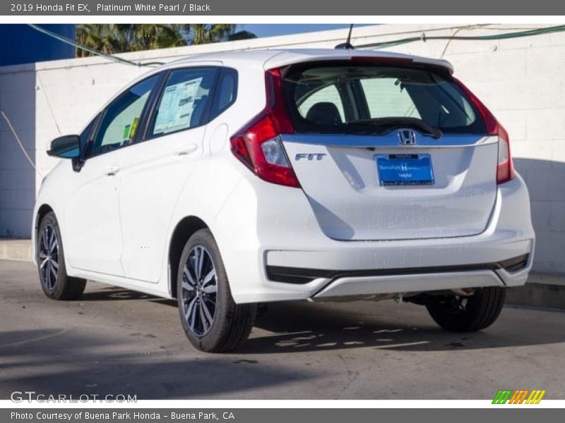 Platinum White Pearl / Black 2019 Honda Fit EX