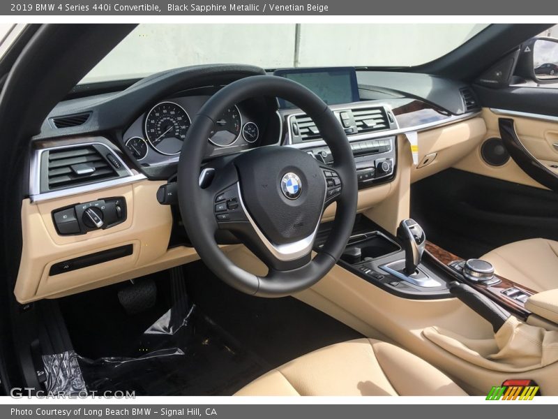 Black Sapphire Metallic / Venetian Beige 2019 BMW 4 Series 440i Convertible
