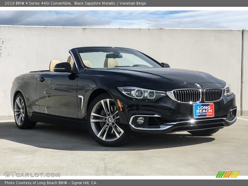 Black Sapphire Metallic / Venetian Beige 2019 BMW 4 Series 440i Convertible
