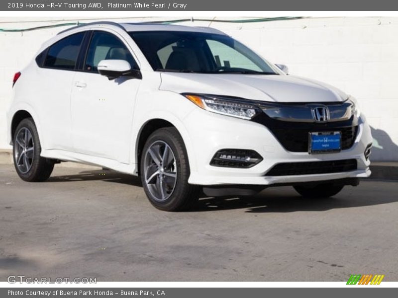 Platinum White Pearl / Gray 2019 Honda HR-V Touring AWD