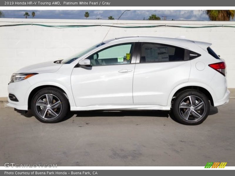 Platinum White Pearl / Gray 2019 Honda HR-V Touring AWD