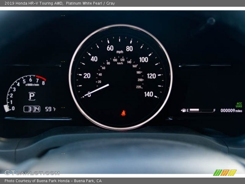 Platinum White Pearl / Gray 2019 Honda HR-V Touring AWD