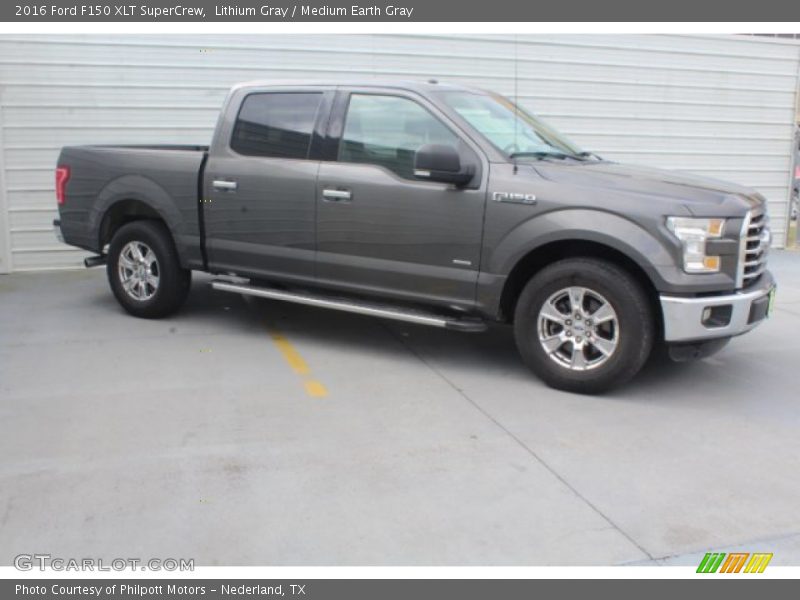 Lithium Gray / Medium Earth Gray 2016 Ford F150 XLT SuperCrew