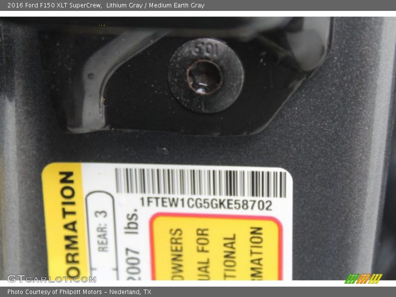Lithium Gray / Medium Earth Gray 2016 Ford F150 XLT SuperCrew