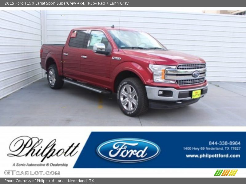 Ruby Red / Earth Gray 2019 Ford F150 Lariat Sport SuperCrew 4x4