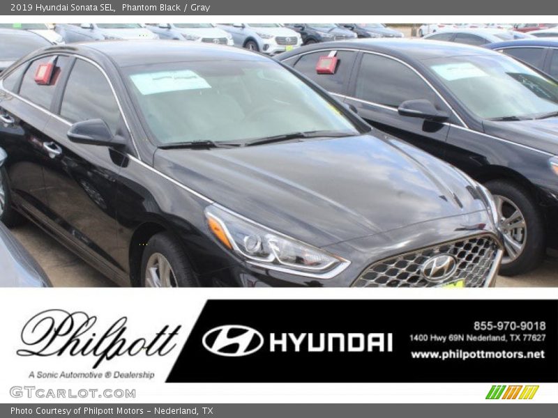 Phantom Black / Gray 2019 Hyundai Sonata SEL