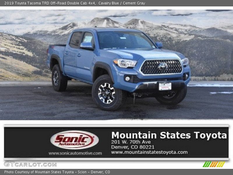 Cavalry Blue / Cement Gray 2019 Toyota Tacoma TRD Off-Road Double Cab 4x4