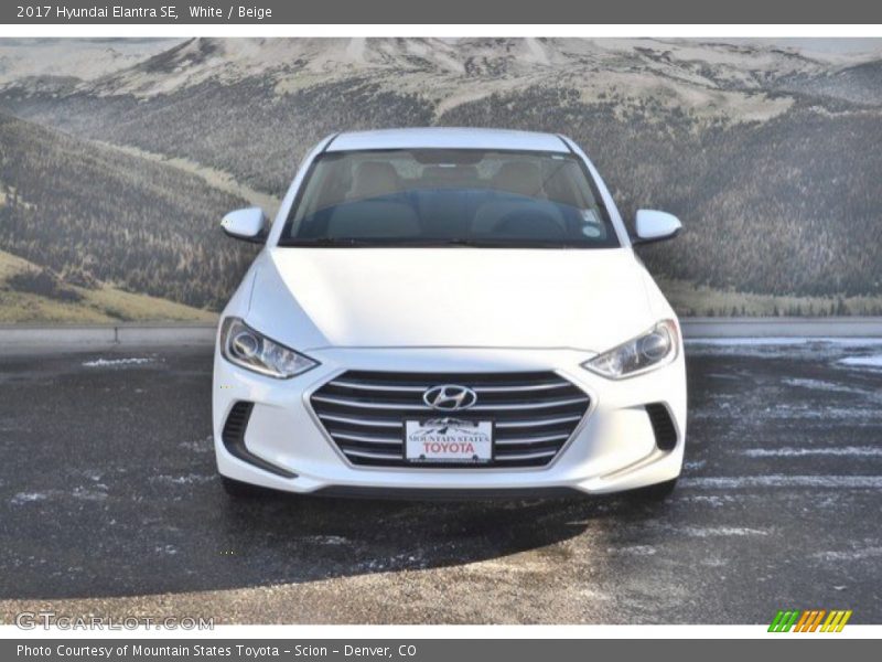 White / Beige 2017 Hyundai Elantra SE