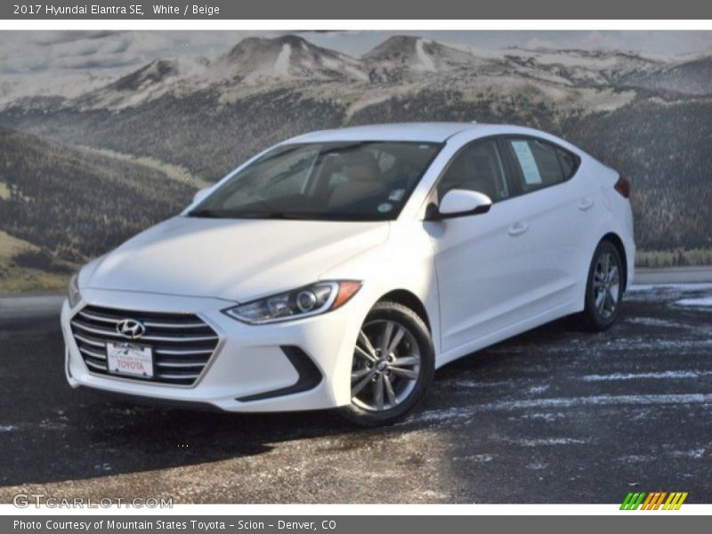 White / Beige 2017 Hyundai Elantra SE