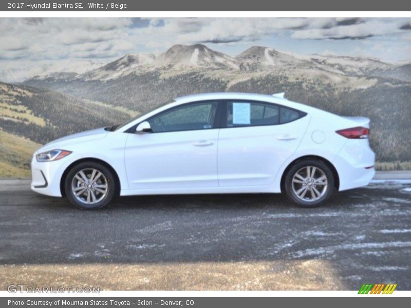 White / Beige 2017 Hyundai Elantra SE