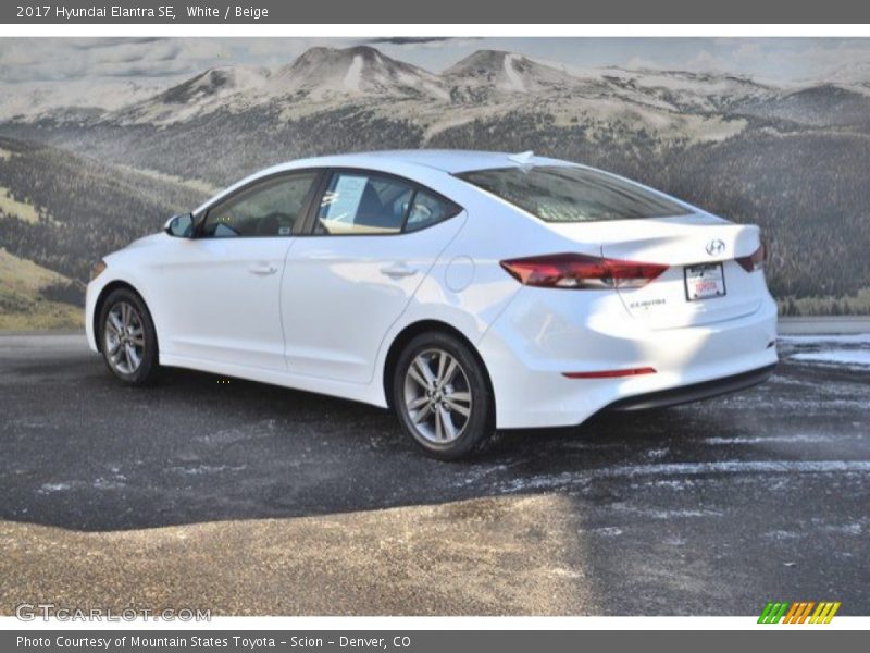 White / Beige 2017 Hyundai Elantra SE