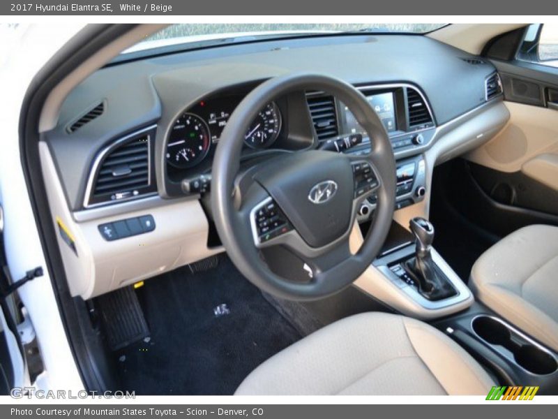 White / Beige 2017 Hyundai Elantra SE