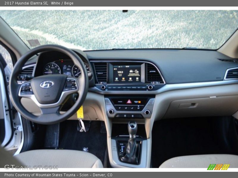 White / Beige 2017 Hyundai Elantra SE