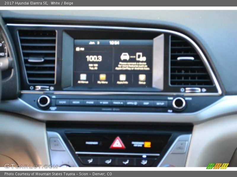 White / Beige 2017 Hyundai Elantra SE