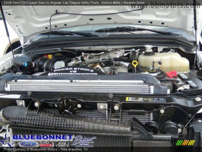 Oxford White / Medium Stone 2008 Ford F250 Super Duty XL Regular Cab Chassis Utility Truck