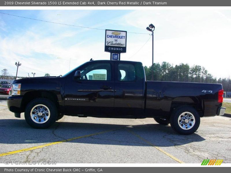 Dark Cherry Red Metallic / Dark Titanium 2009 Chevrolet Silverado 1500 LS Extended Cab 4x4