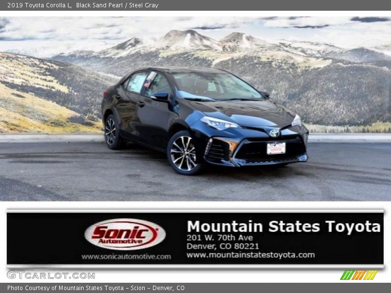 Black Sand Pearl / Steel Gray 2019 Toyota Corolla L