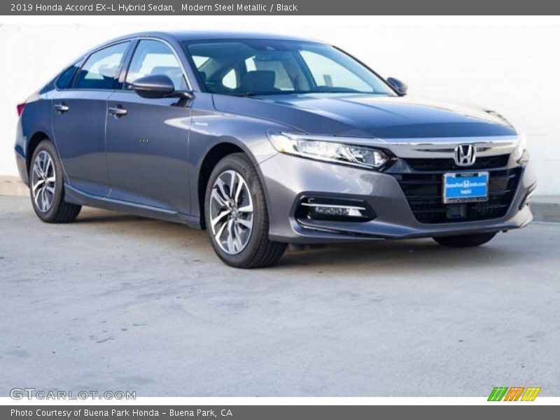 Modern Steel Metallic / Black 2019 Honda Accord EX-L Hybrid Sedan