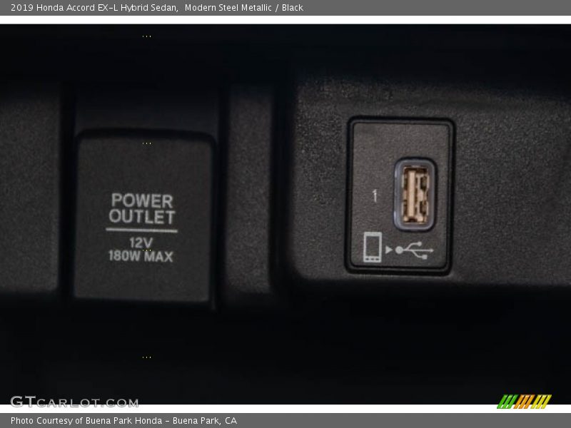 Modern Steel Metallic / Black 2019 Honda Accord EX-L Hybrid Sedan