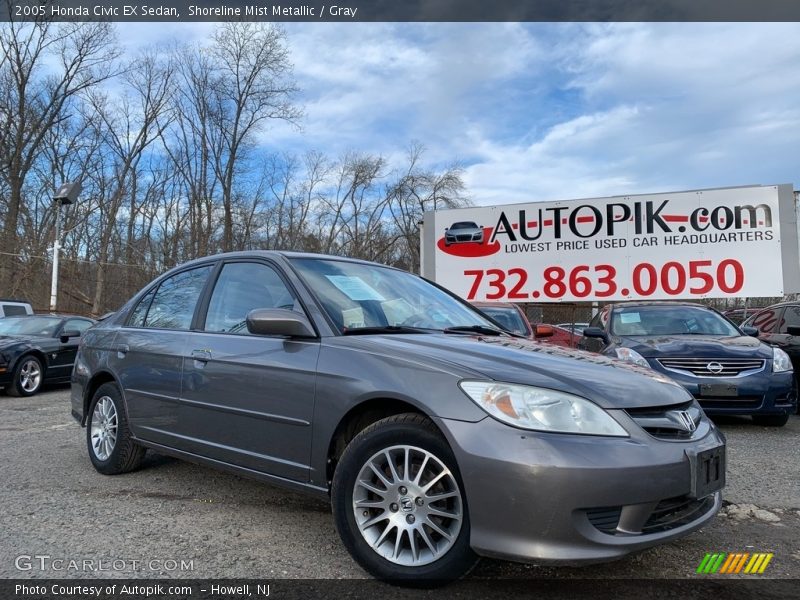 Shoreline Mist Metallic / Gray 2005 Honda Civic EX Sedan